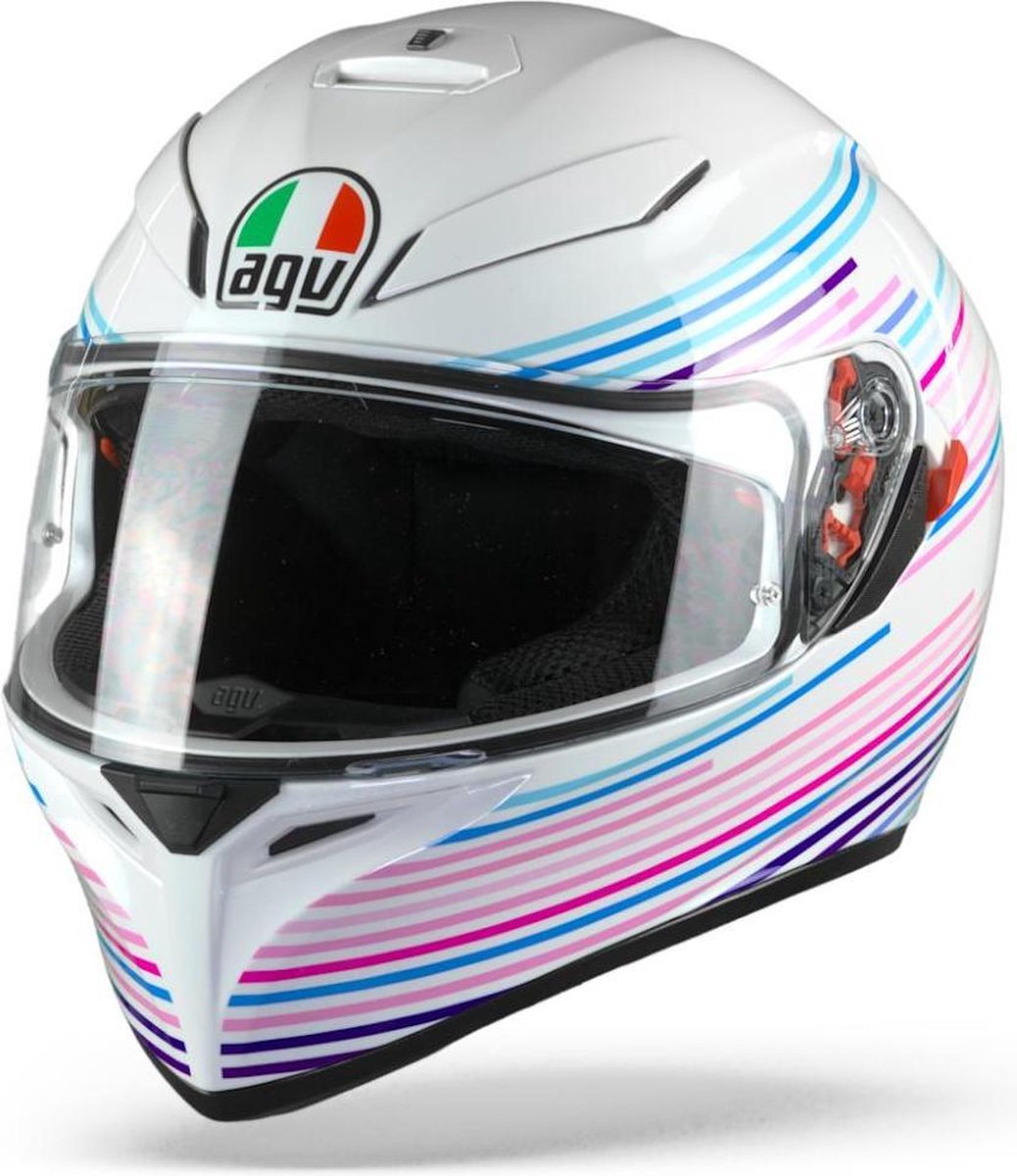 Agv K3 SV Max Vision Sakura Pearl Wit Paars Integraalhelm - Motorhelm - Maat S