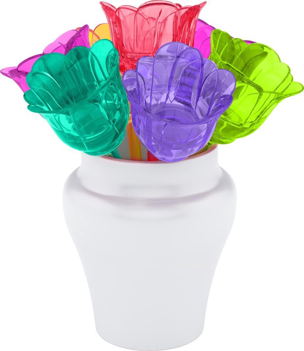 Zak!Designs Sweety Prikkertjes - Bloemvorm - In houder - Rainbow - Set van 7 stuks