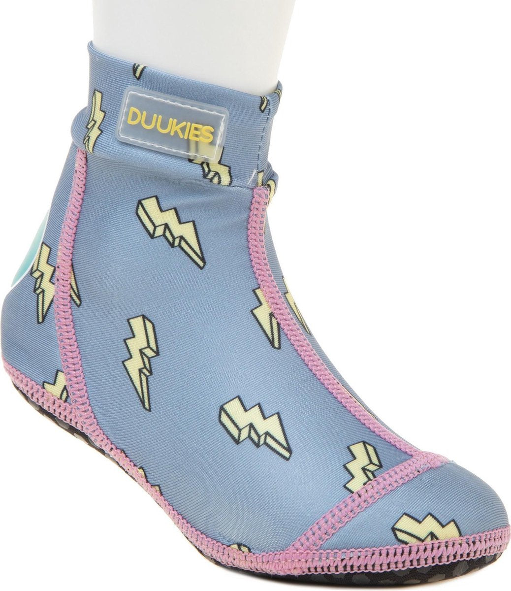Duukies - Meisjes UV-strandsokken - Lightning Blue - Lichtblauw - maat 20-21EU