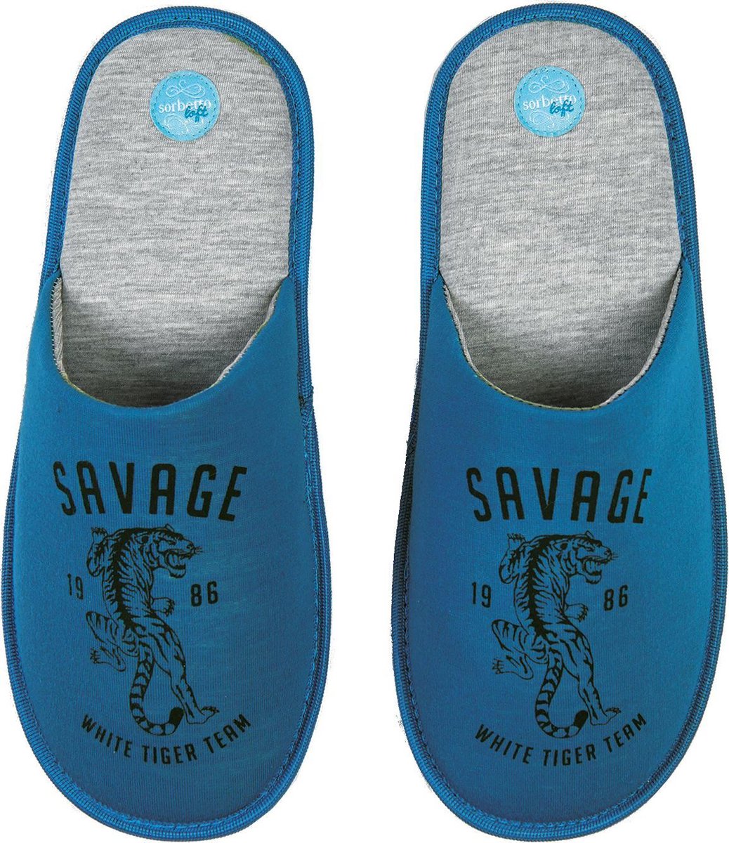 Siretessile Sloffen Savage Heren Katoen/polyester Blauw/grijs Maat 44-45