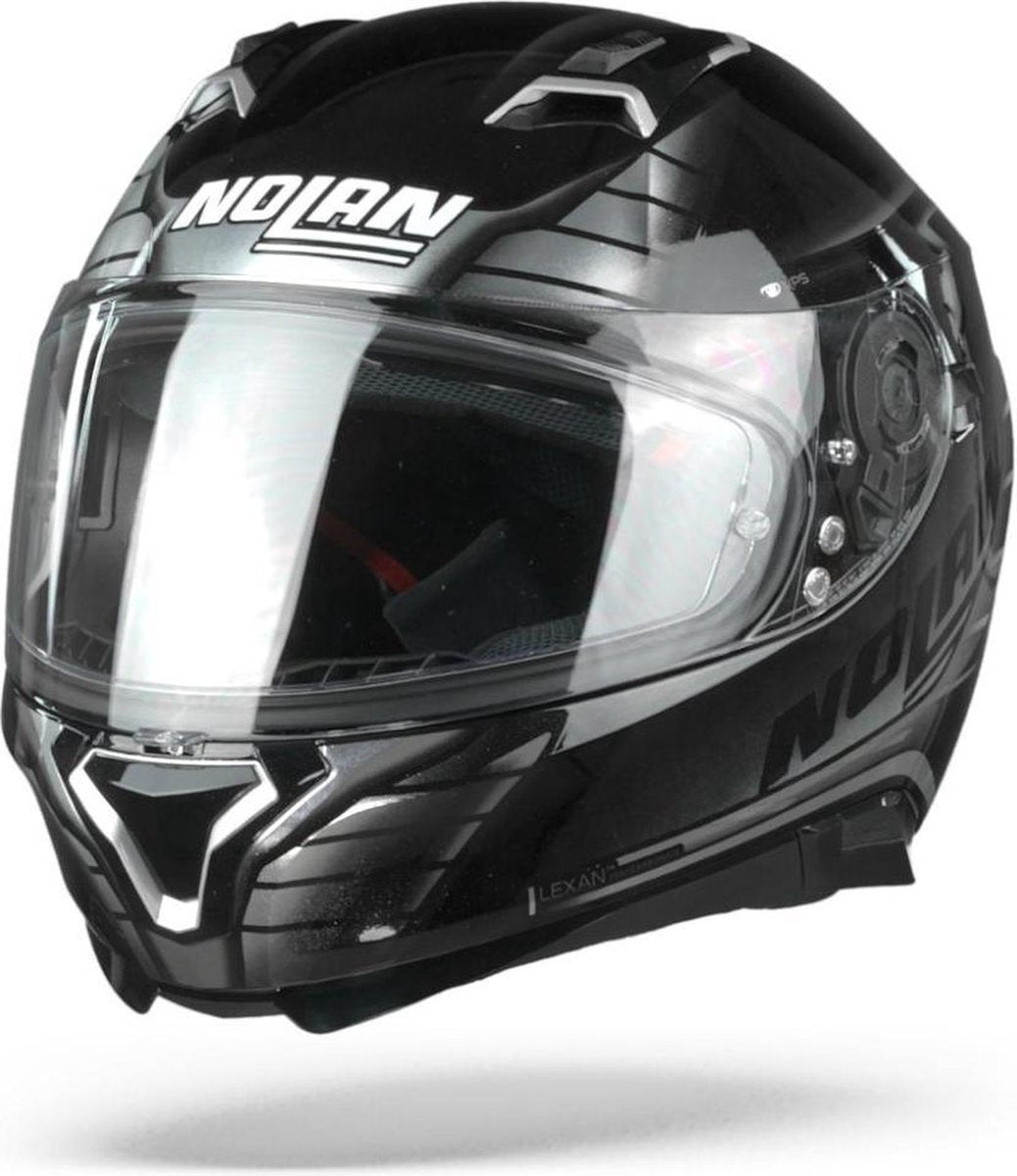 N87 Aulicus 80 Metal Black Silver  Integraalhelm - Motorhelm - Maat M