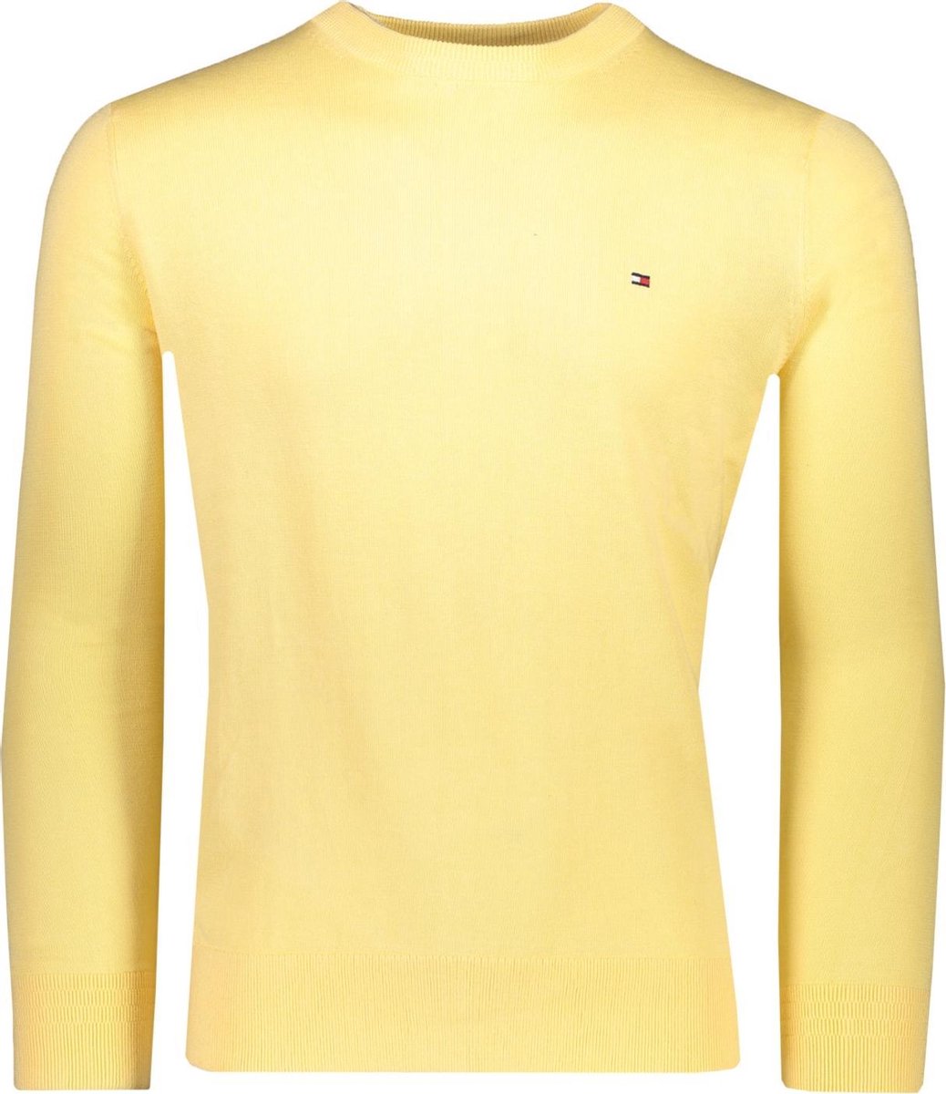 Tommy Hilfiger Trui Geel Geel Getailleerd - Maat S - Heren - Lente/Zomer Collectie - Katoen;Zijde