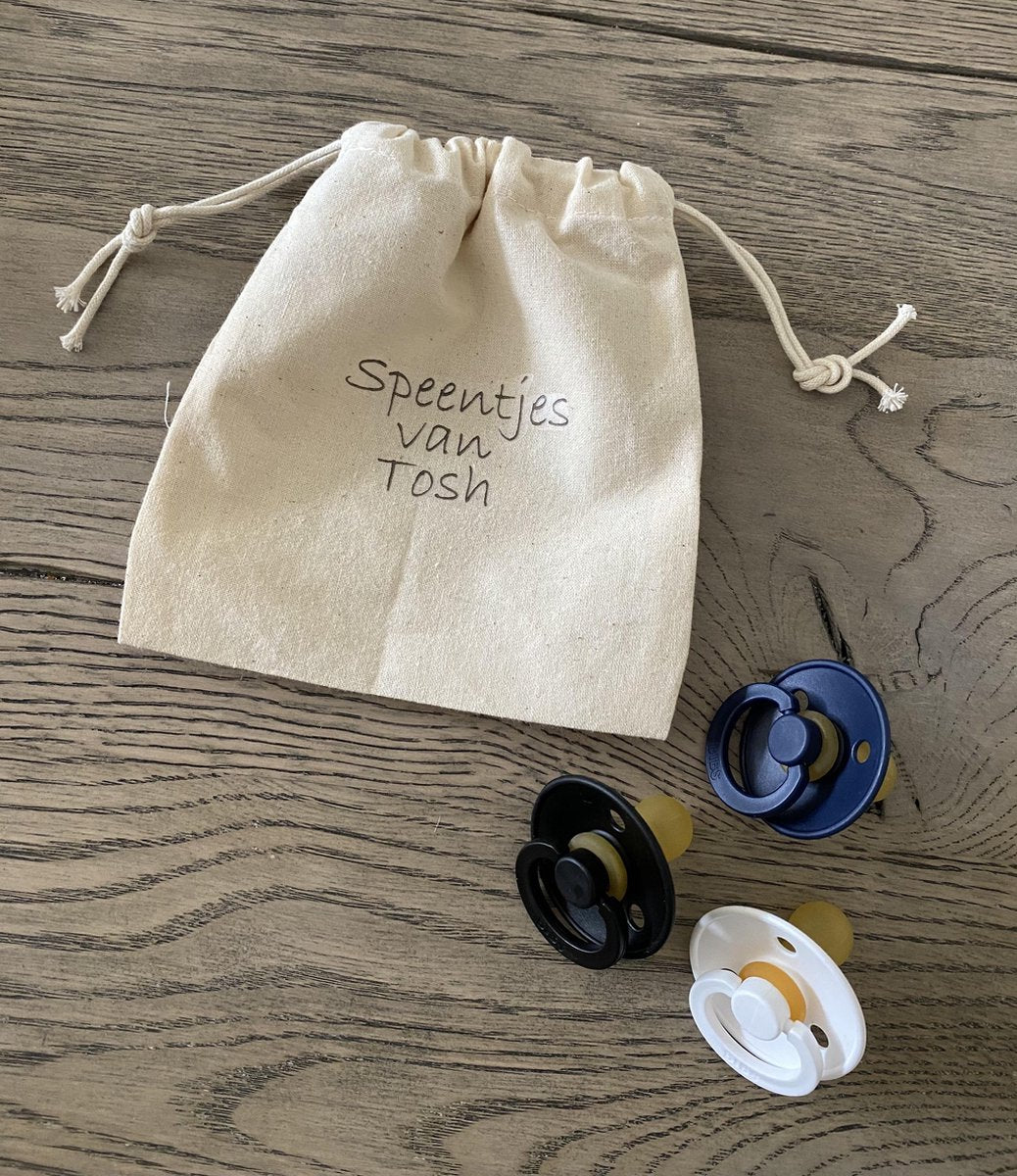 SIIDDS Gepersonaliseerd speenzakje - speen zakje met naam - speentjes - bibs - bibsspeen - bewaren - baby - cadeau - kraamcadeau - babyshower