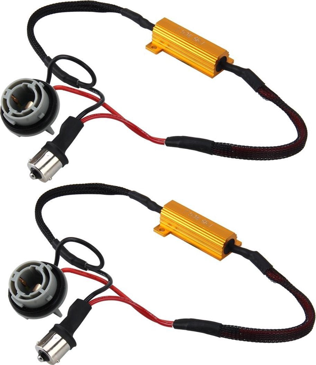 2 STKS 1156 / BA15S Auto Canbus Error Canceller Decoder Belastingsweerstand LED 50W 8 Ohm Geen knipperende decoder