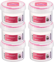 Lock&Lock - Twist Vershoudbakjes | Voorraadbussen | Bewaardozen voedsel - 150 ml - Rond - Set van 6 stuks