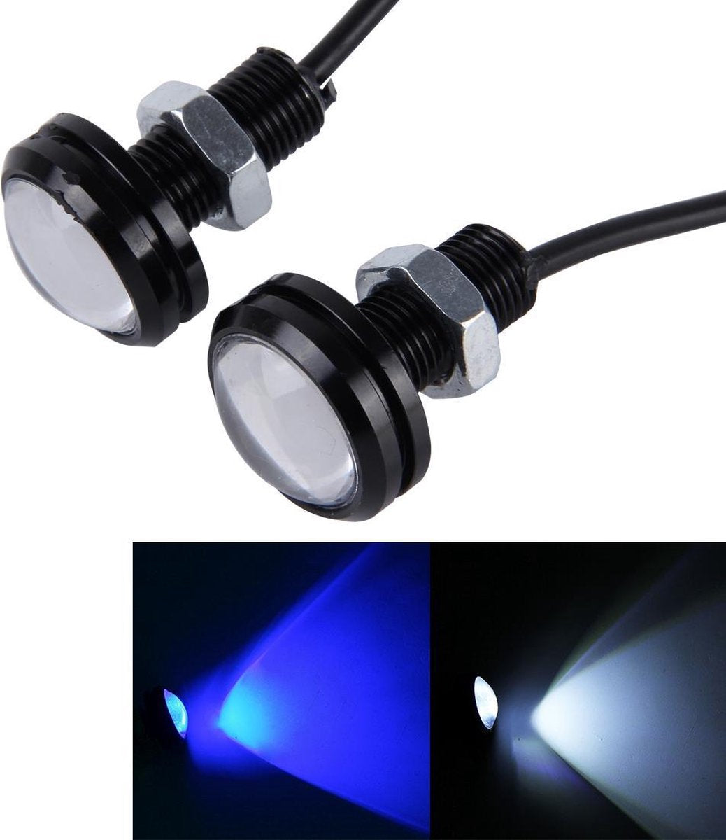 2 STKS 22.5mm 3 W 200LM Wit + Blauw Licht 6 LED SMD 2835 Eagle Eye Auto Steering Light Dagrijverlichting