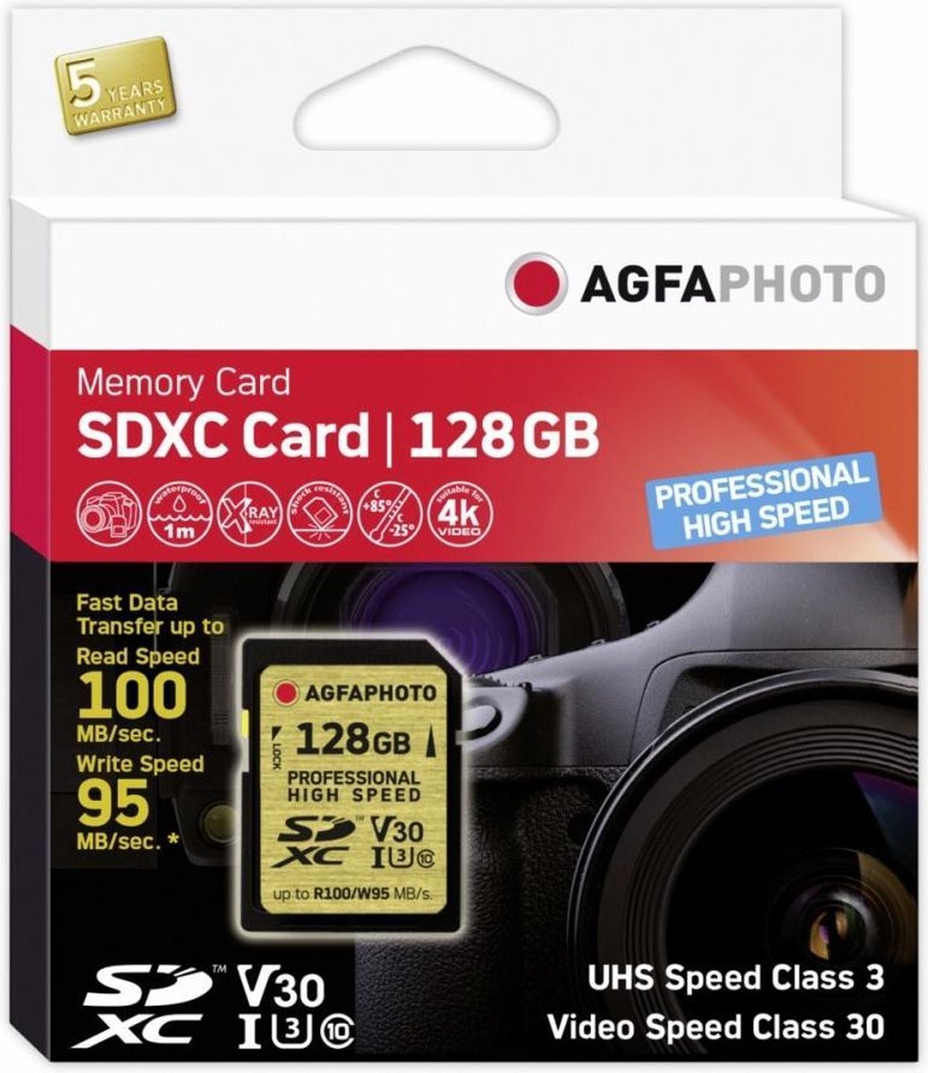 Agfa Photo SDXC UHS I       128GB Professional High Speed U3 V30