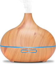 LukoScents Aromatic Therapy - Aroma Diffuser 550 ML - Geurverspreider - Luchtbevochtiger - Light Wood Grain