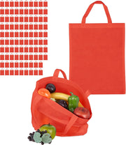 relaxdays 100 x boodschappentas - stoffen tas - effen gekleurd opvouwbaar - 50x40 – rood