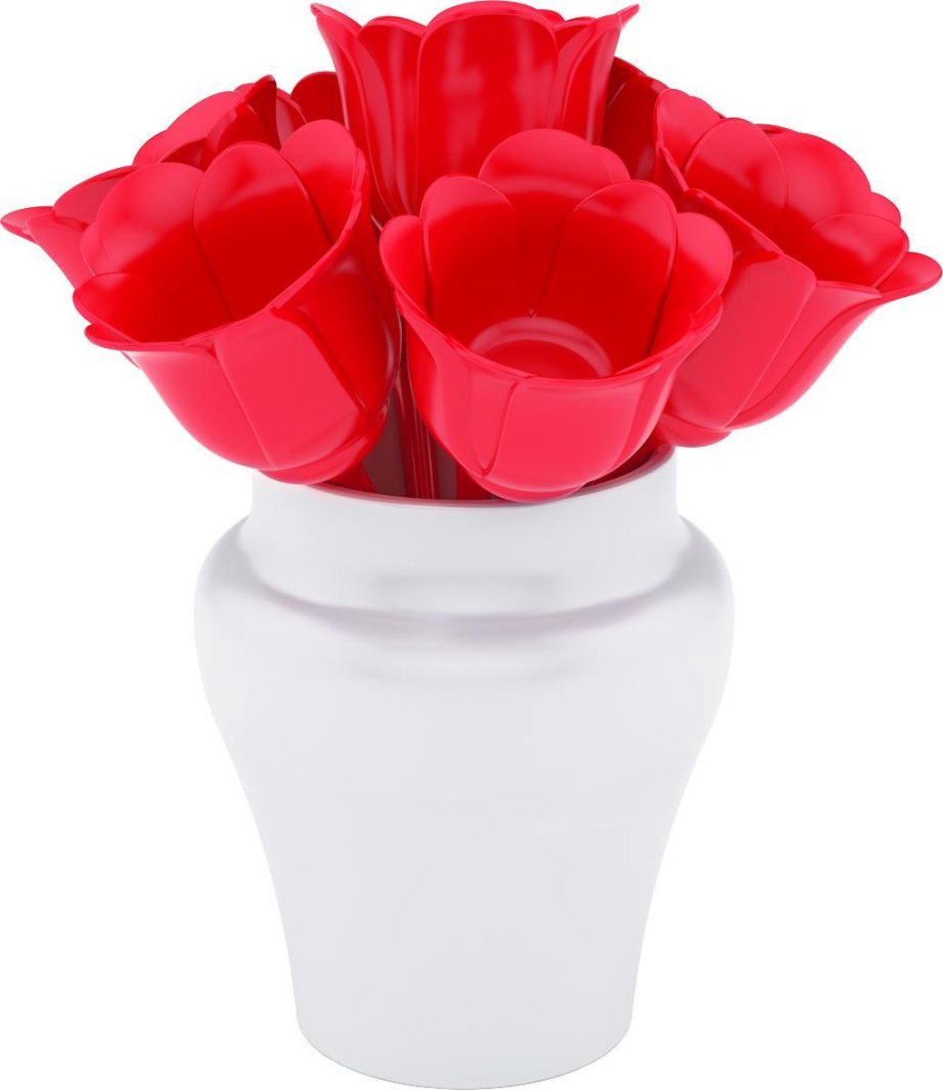 Zak!Designs Sweety Prikkertjes - Bloemmetje - Wit/Rood - Set van 7 stuks