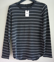 Denham Icicle Sweater - Grijs/ Wit Gestreept - Maat S