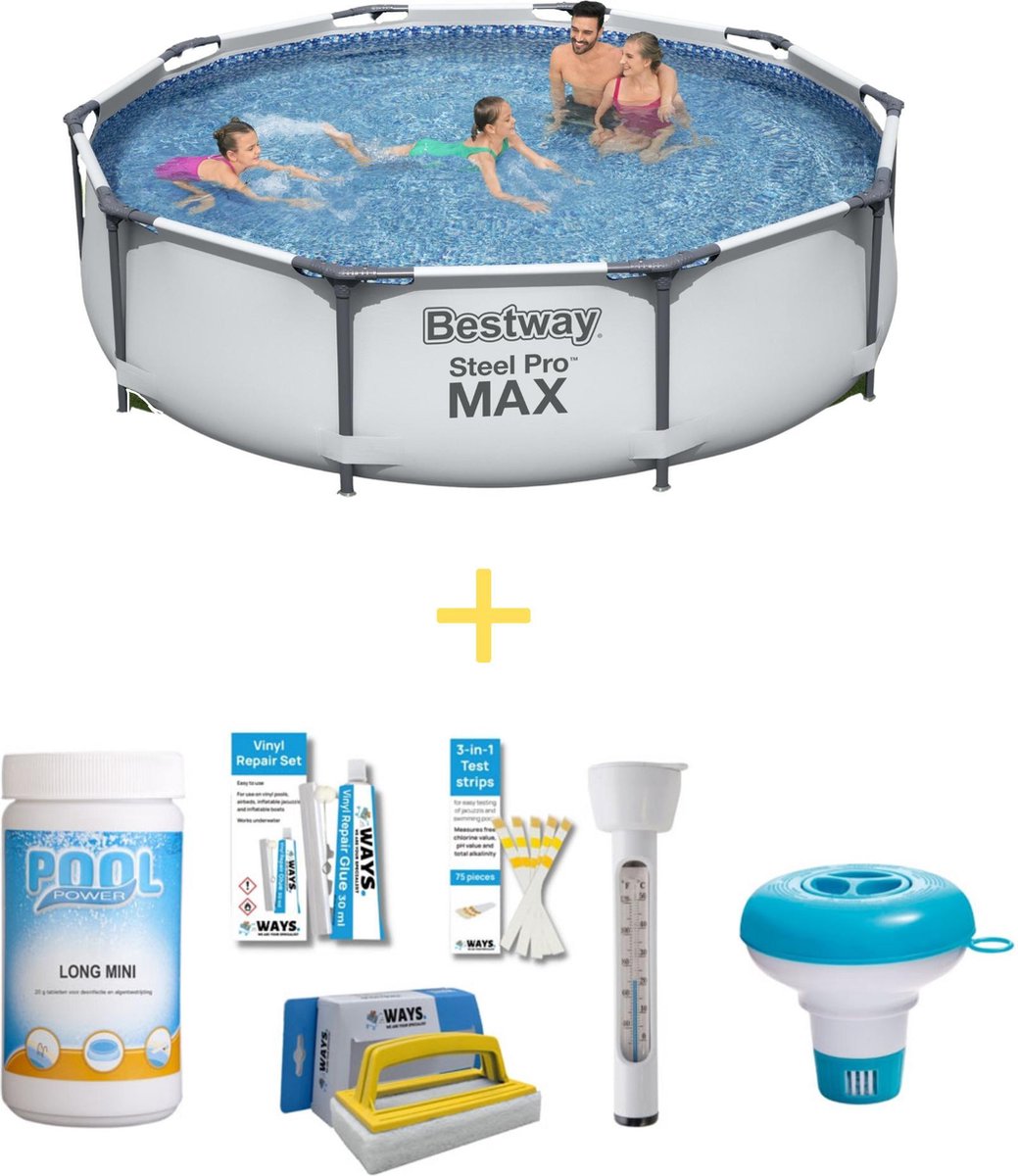 Bestway Zwembad - Steel Pro MAX - 305 x 76 cm - Inclusief WAYS Onderhoudspakket