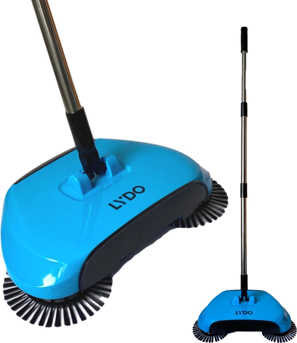 LYDO- Kruimelveger met steel - Kunststof - Blauw