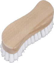 Schrobborstel van hout met s-vorm wit/naturel - Schoonmaakartikelen/schoonmaakborstels