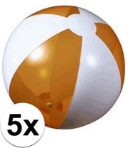 5x Opblaasbare strandbal oranje
