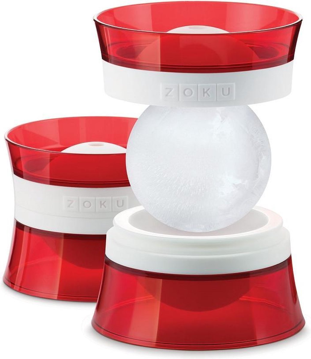 Zoku IJsbalmaker voor glas set van twee Rood
