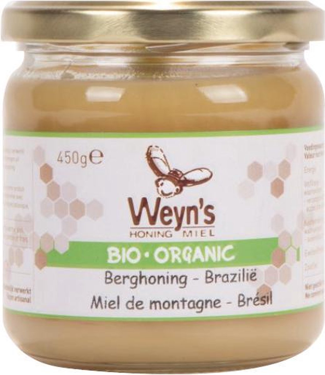 Biologische berghoning vast Brzilië  - 450g - Weyn's - Honing vloeibaar
