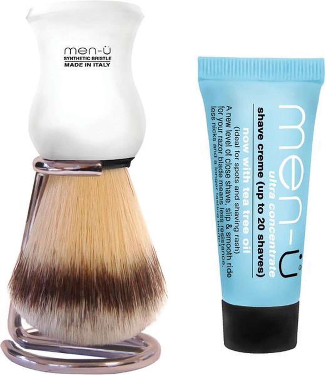 Men-U Scheerkwast Premier Synthetisch -Wwit - Standaard - Scheercreme