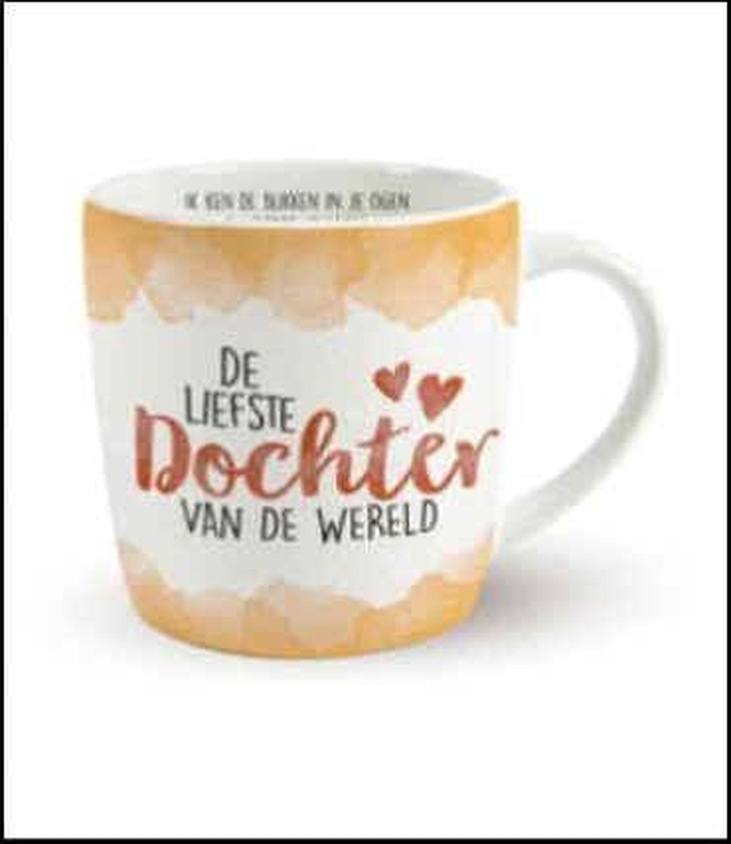 Enjoy Mok -  De liefste Dochter van de wereld - In cadeauverpakking met gekleurd lint - GRATIS: zijden lint met de tekst: "Speciaal voor jou"