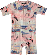 Molo - UV-zwempak voor meisjes korte mouwen - Neka- Flamingo - roze - maat 98-104cm