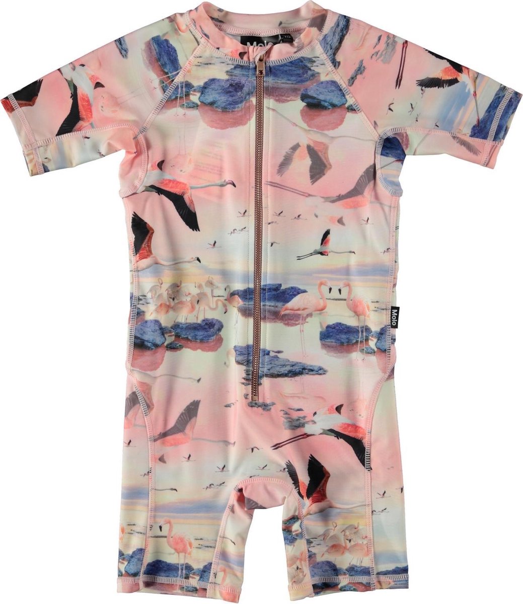 Molo - UV-zwempak voor meisjes korte mouwen - Neka- Flamingo - roze - maat 98-104cm