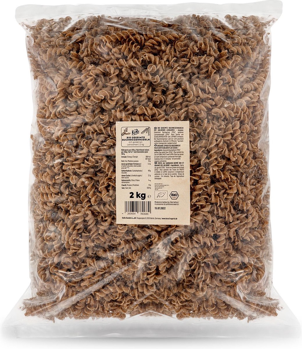 KoRo | Biologische gekiemde boekweitpasta  | 2 kg