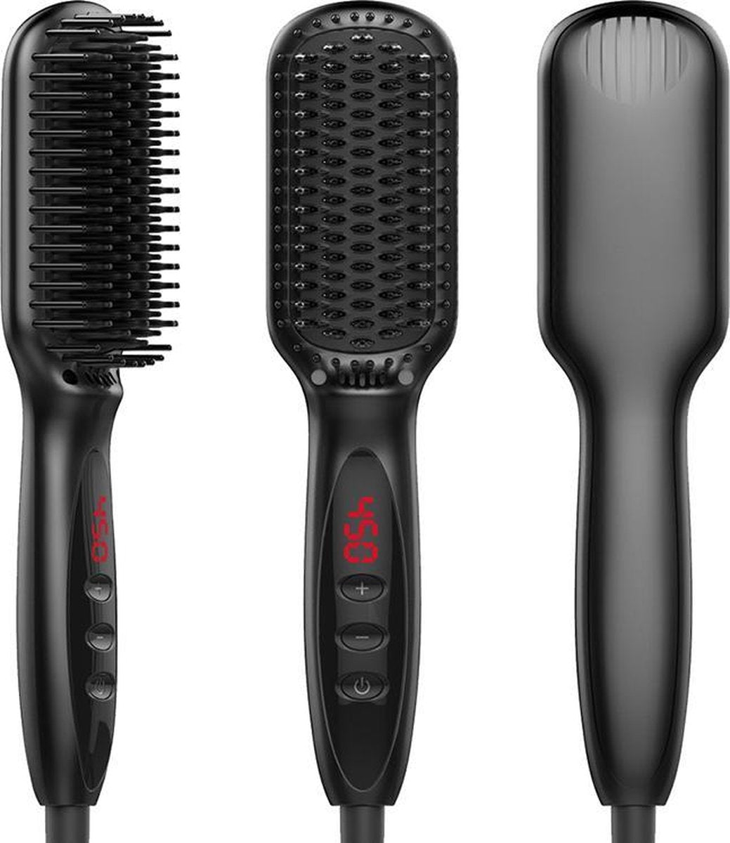 Elektrische Baardstijler - Baardverzorging - 2021 Model - 3-in-1 - Voor Baard en Haar - Baard Stijlen - Baardstijltang - Beard Straightener - Baardborstel - Stijltang - Baardkam - Multifunctionele Haarstijler - Baard Stijler - Braadtrimmer -Hoofdkam