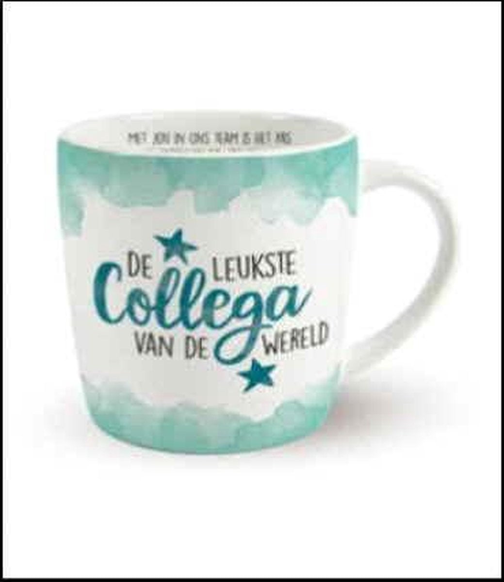 Enjoy Mok - De leukste Collega van de wereld - In cadeauverpakking met gekleurd lint - GRATIS: zijden lint met de tekst: "Speciaal voor jou"
