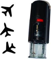 Stempel of Stempeltje van een Vliegtuig met 10mm rond met zwarte inkt