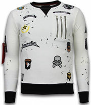 Local Fanatic Exclusief Basic Embroidery - Sweater Patches - Wit - Maten: XL