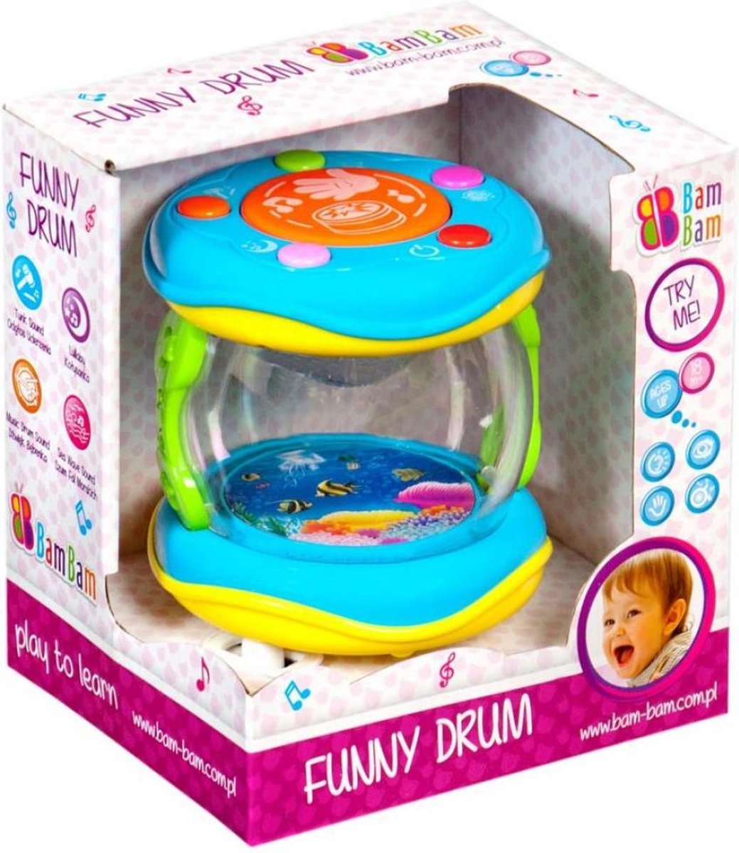 Bam Bam - Ik ben een grappige trom - kleurrijke lichten en melodieën - Interactief Speelgoed voor Baby / Peuter - Met Geluids effecten