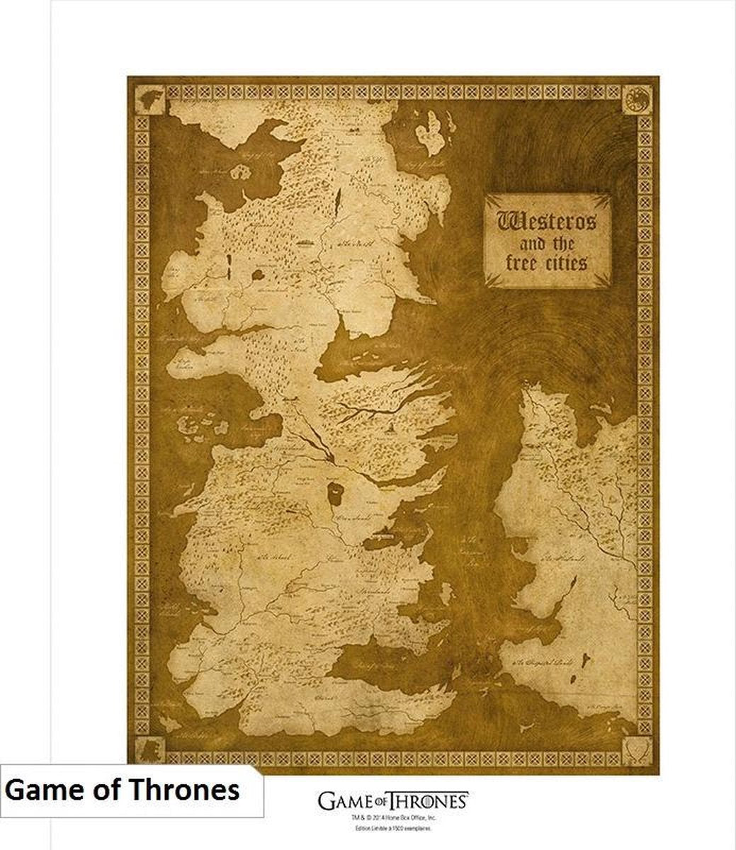 Game Of Thrones Collector Artprint / Poster Map