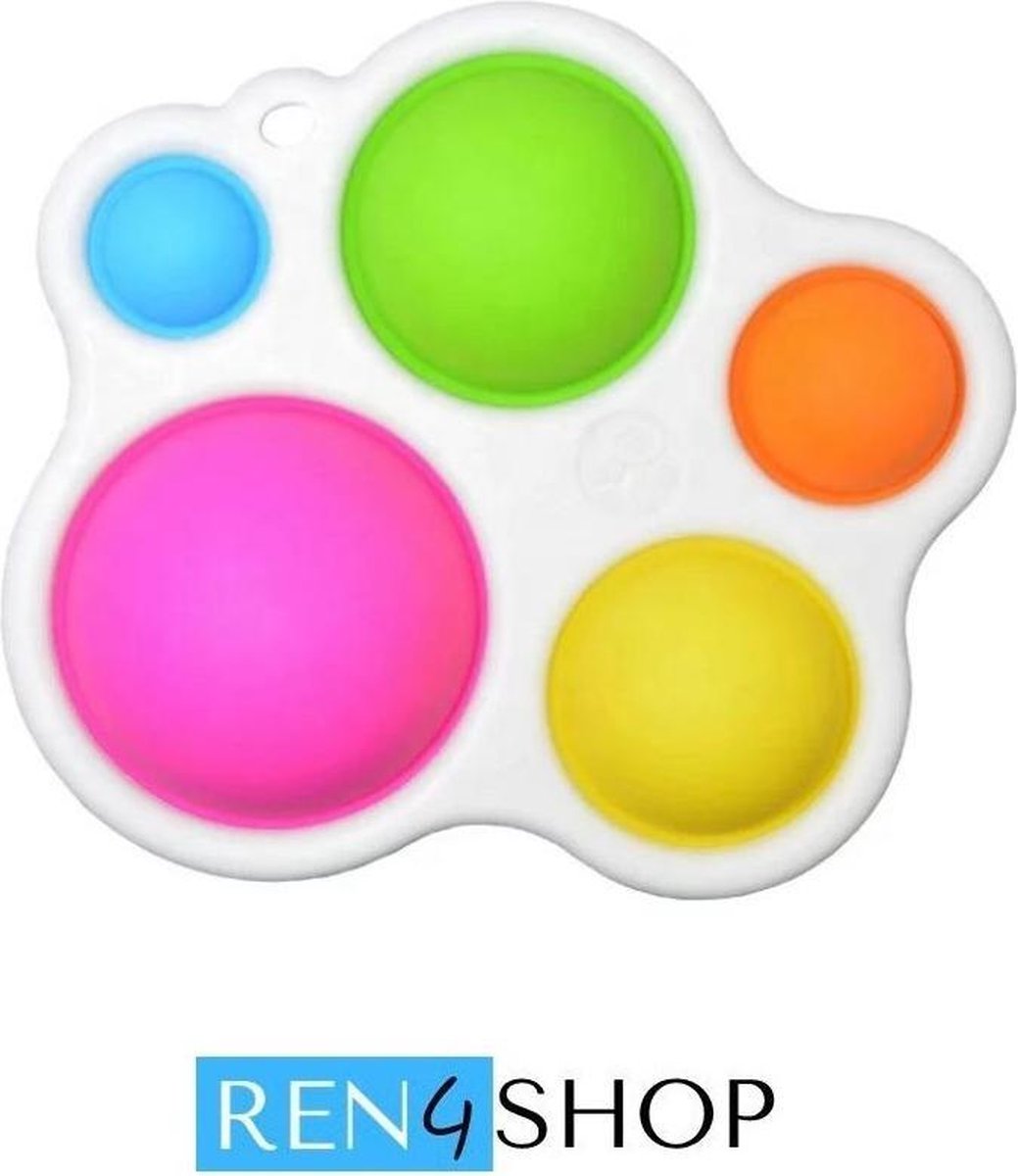 Ren4Shop© Simple Dimple Groot - Fidget Toys - Multi Pop it roze/oranje/blauw/groen/geel - Stress verlagend - Gezien op TikTok!