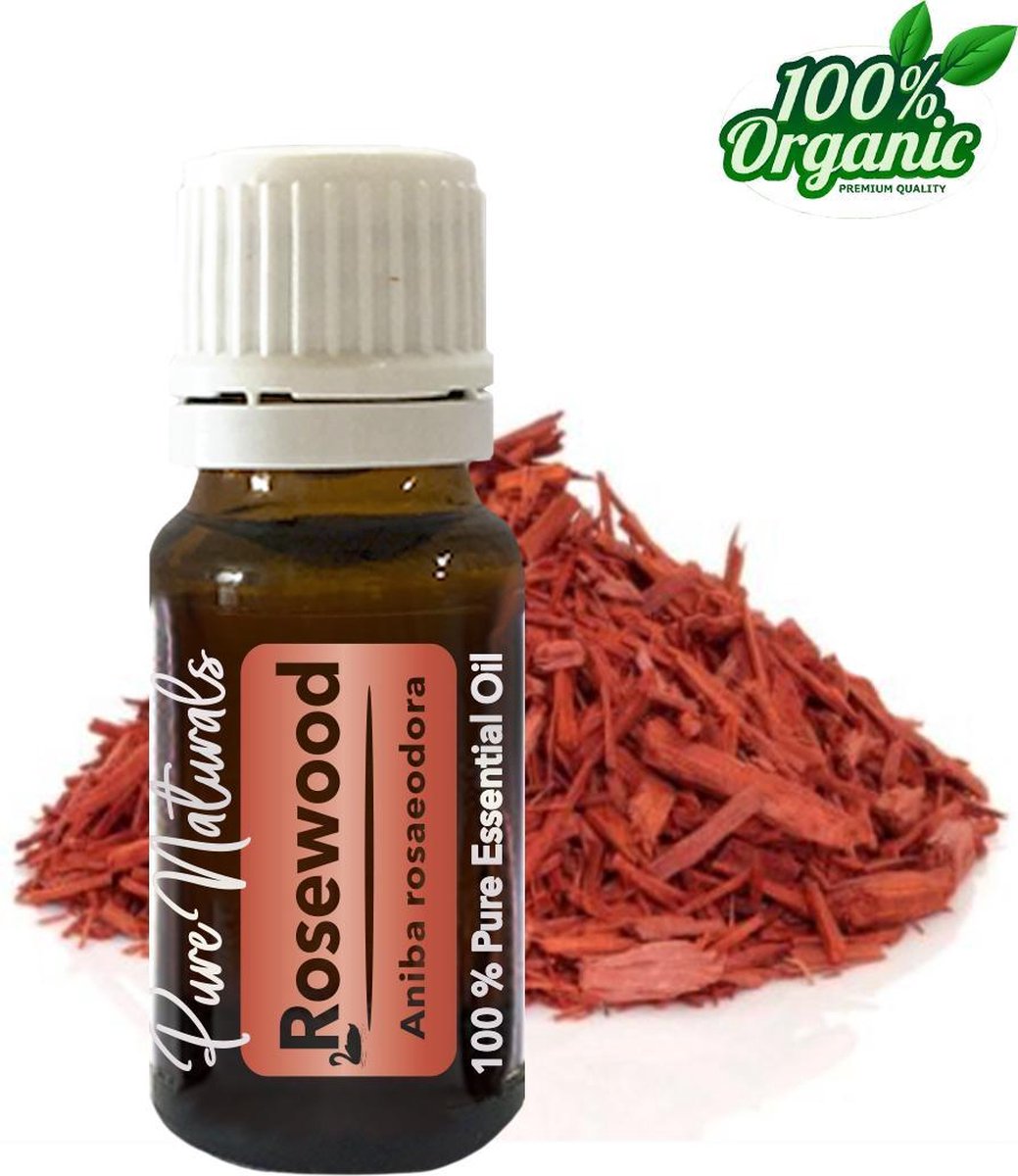 Rozenhout etherische Olie 10 ml | Rosewood Oil | 100% PUUR | Bio | Essentiële olie Aromatherapie | Olie diffuser | Geschikt voor inname | Pure Naturals