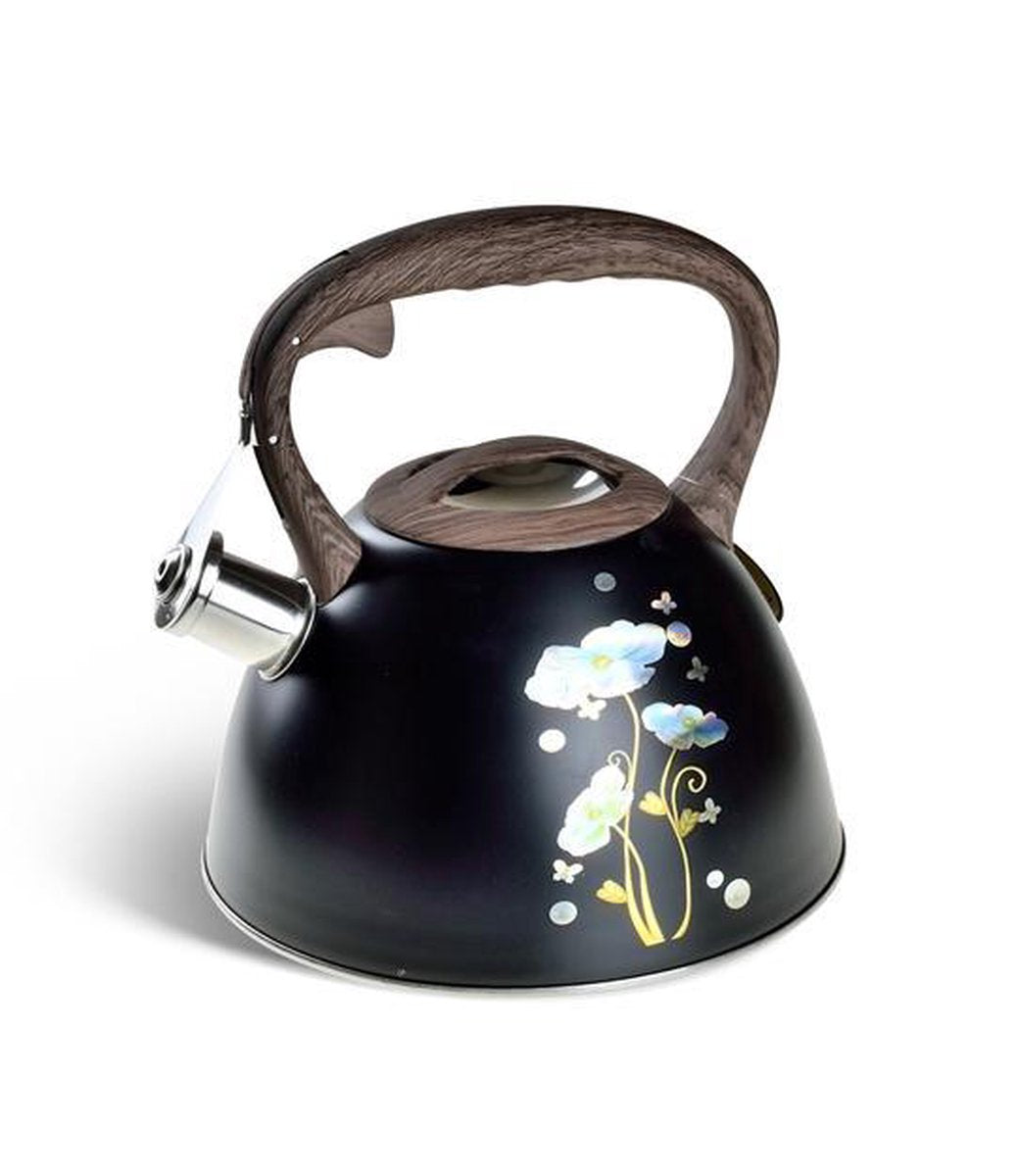 Edënbërg Black Line - Luxe RVS Fluitketel - 3.0 liter -  Zwart