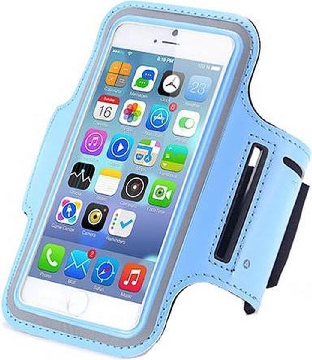 Sports armband case Licht Blauw Light Blue voor Apple iPhone 7