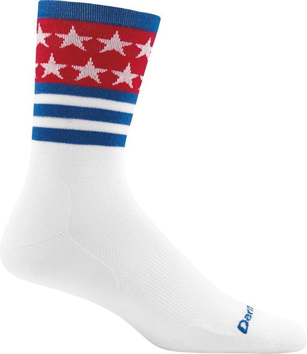 Darn Tough Stars And Stripes Micro Crew Ultra Light Sokken Wit