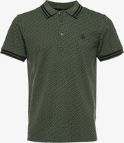 Unsigned heren polo met print - Groen - Maat L