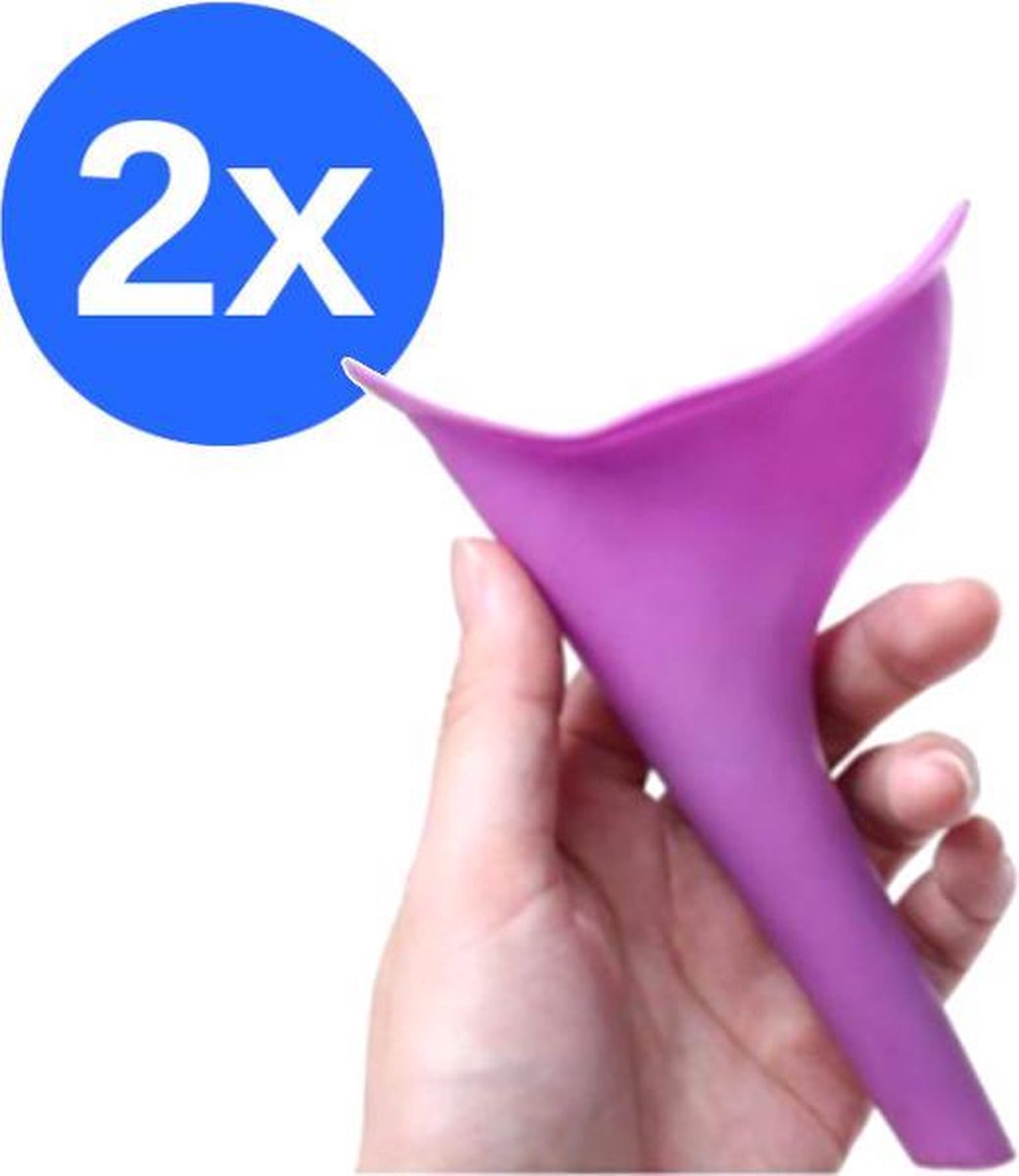 CFO Goods - Plastuit voor Vrouwen - Staand Plassen Voor Vrouwen op Festivals / Reizen / Camping / Auto Files - Urinaal - Plastuitje - Urinoir - Herbruikbaar - Hygiënisch - Kleur: Roze - 2-Pack