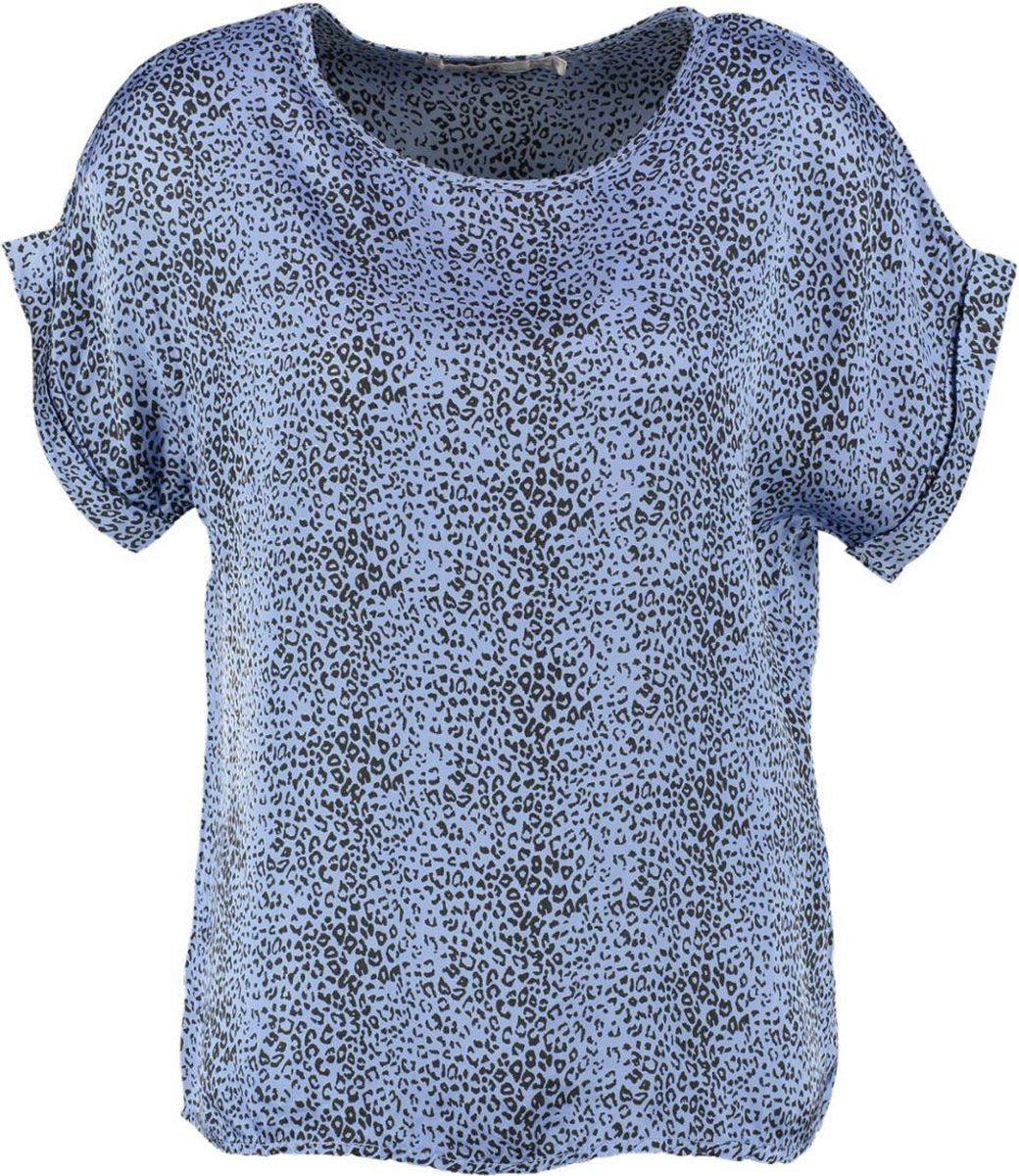 Aaiko blauw shiny blouse shirt viscose - Maat XS