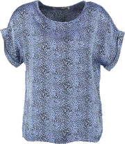 Aaiko blauw shiny blouse shirt viscose - Maat XS