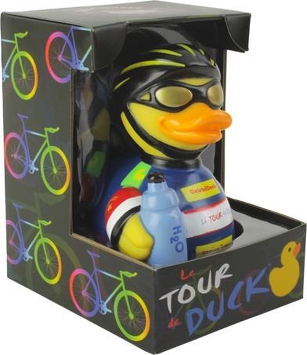 CelebriDucks TOUR DE DUCK  WIELRENNER EENDJE TOUR DE FRANCE   11cm  bekendste badeendjes merk uit de USA