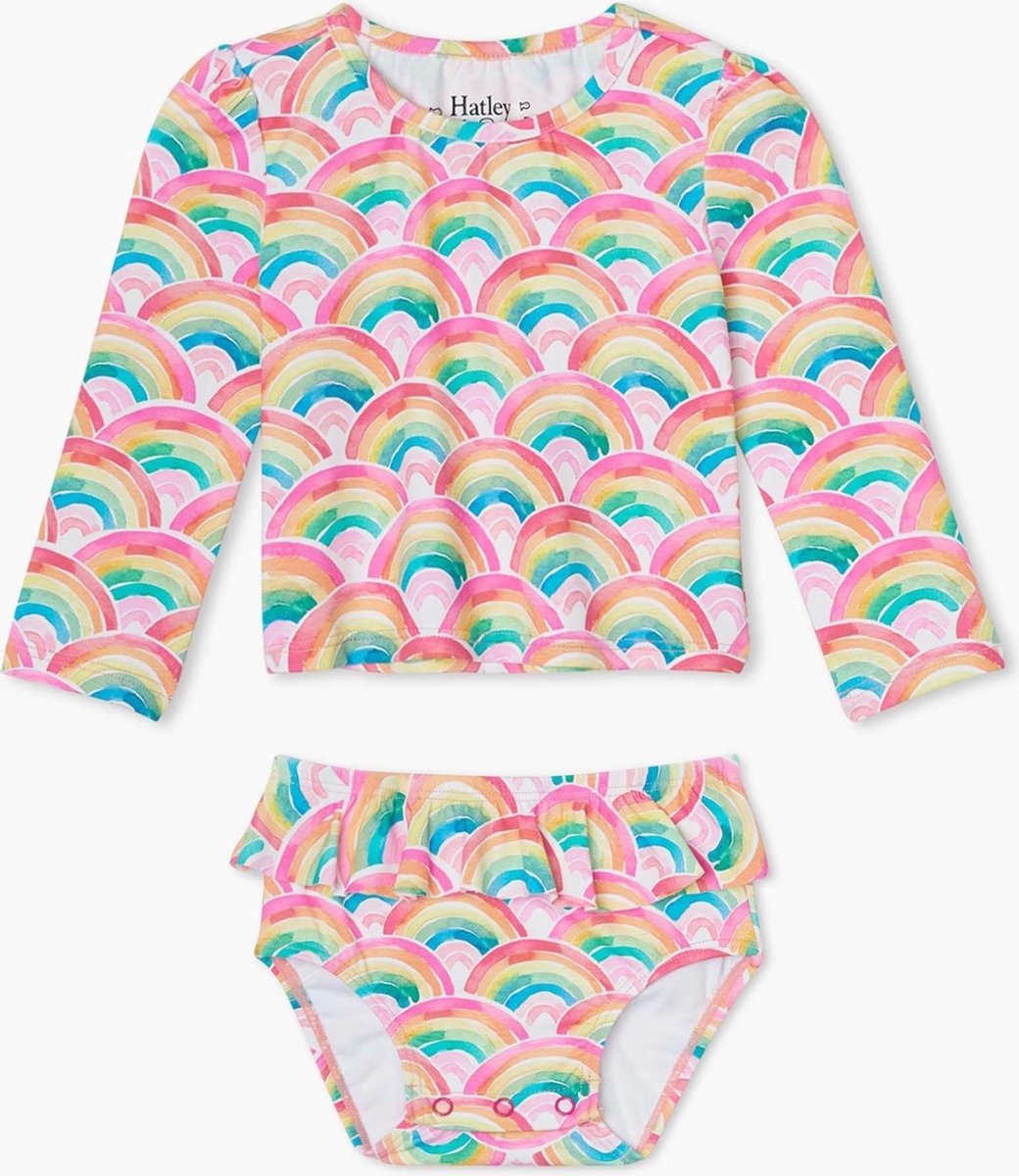 Hatley Meisjes UV Zwem Set Watercolor Rainbows - 62/68