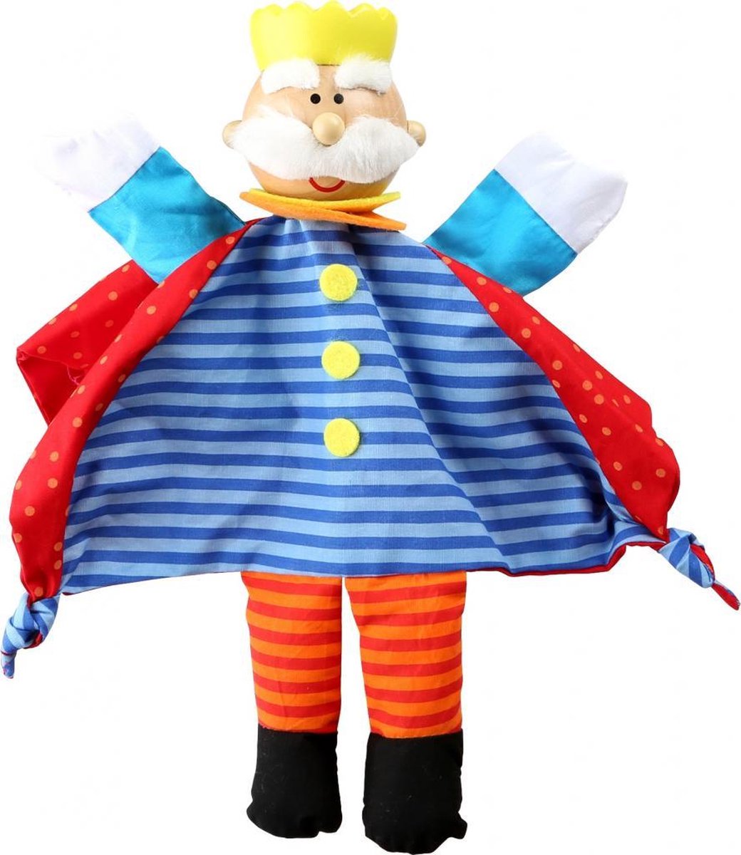 Small Foot Handpop Koning 28 Cm Blauw/rood