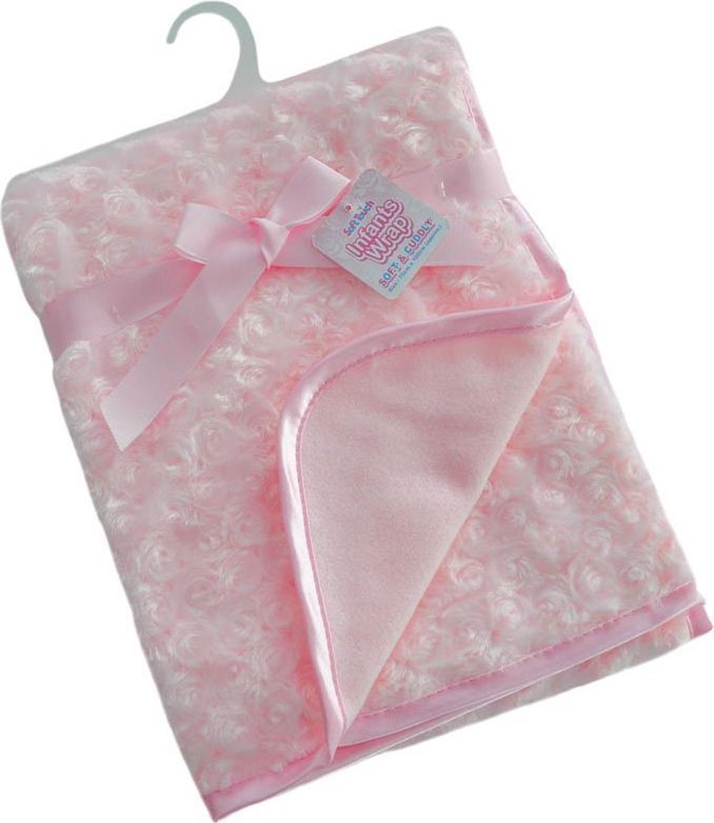 Soft Touch Dekentje 75x100 cm - Roze Roosjes - Maat 75 x 100 cm