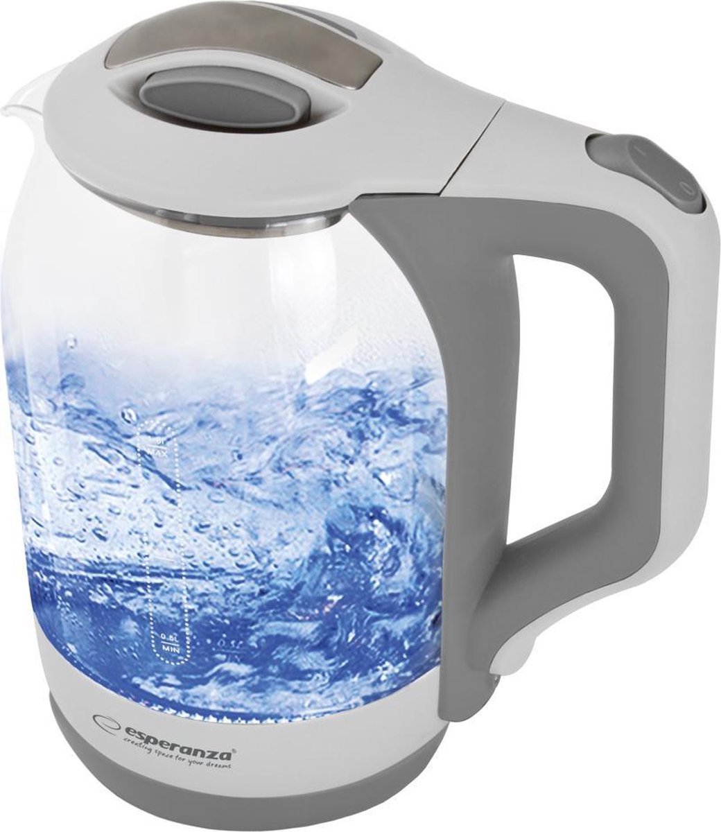 Esperanza Yukon | Glazen Waterkoker | Blauw LED-Verlichting | 1