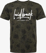 Unsigned heren T-shirt met print - Groen - Maat L