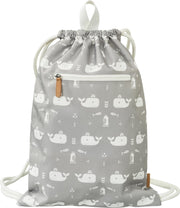 Fresk zwemtas Whale dawn grey - zwemzak - turnzak - turntas -sporttas - kind - grijs