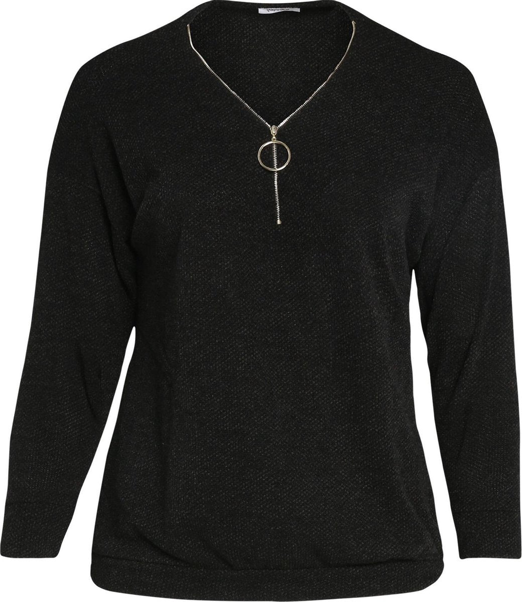 Effen T-shirt met ritshals