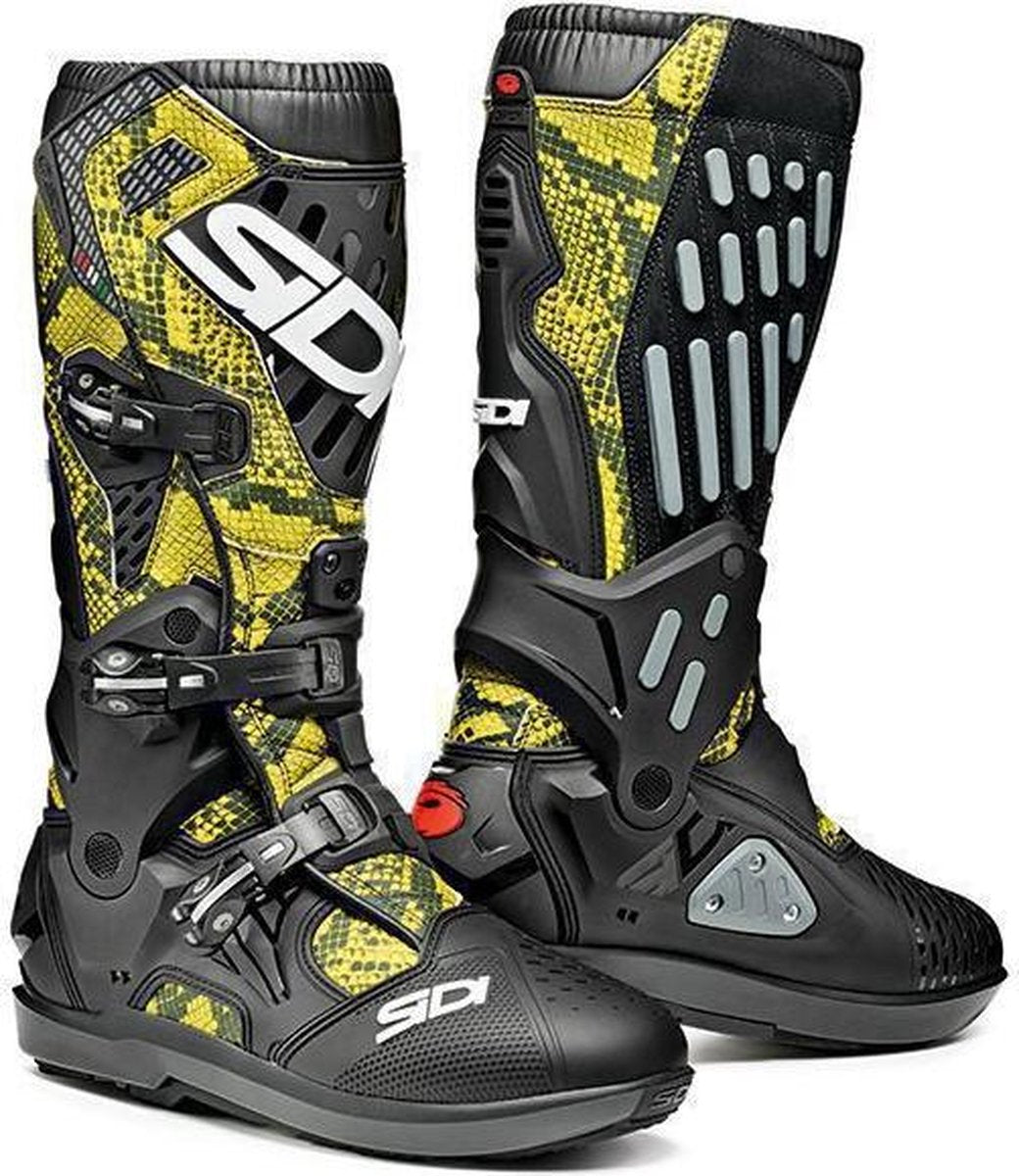 Sidi Atojo SRS Lime Snake Black Motorcycle Boots 43